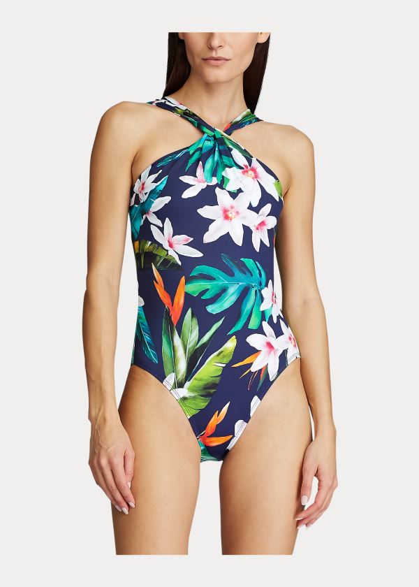 Ralph Lauren Tropical High-Neck Badedragt Dame Danmark (ZYWRU9451)